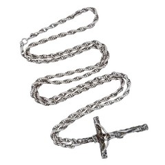 Vintage Sterling Silver 925 Crucifix Pendant Necklace 29″