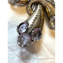 Eisenberg Original Sterling Silver Blue & Crystal Rhinestone Art Deco Clip