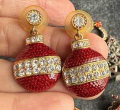 Vtg Christmas Brooch 1 Eisenberg Ice Earings 2 Trees 5 Unsigned