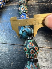 Vintage Nepal Millefiori Beads Statement Necklace – Large Old Glass Beads Stran