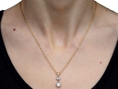 Antique and Contemporary 0.91Ct Diamond and 18k Yellow Gold Pendant