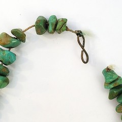Polished TURQUOISE Nugget Stone Necklace BROKEN CLASP For Beads/Repair 20″ 55g