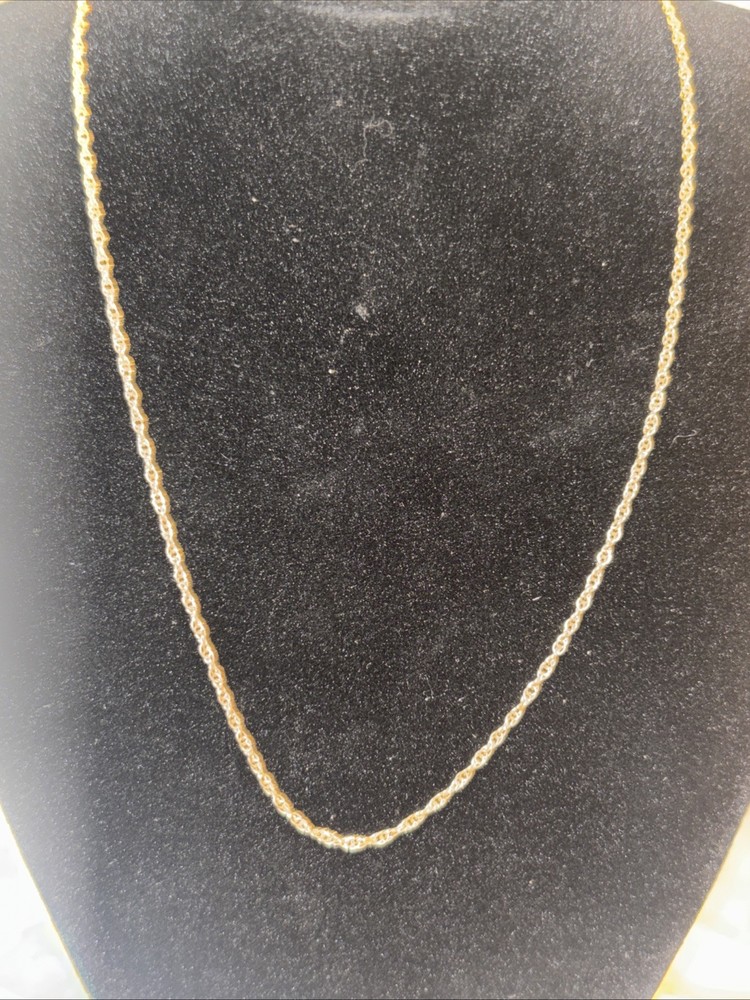 Vintage Thin 14k Yellow Gold Filled Rope Chain Necklace 18 Inch Long