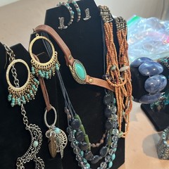 Jewelry Lot Faux Turquoise Blue Southwestern Style Necklaces Bracelets Earrings