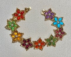 AUTHENTIC SWOBODA SET ~ EARRINGS, BRACELET ~ MULTI-STONE!