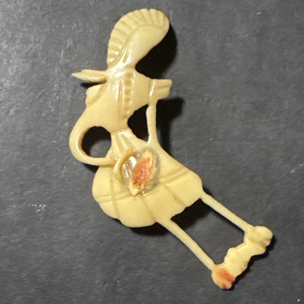 Vintage Celluloid Maid/Woman Brooch 2.5 Inches