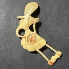Vintage Celluloid Maid/Woman Brooch 2.5 Inches