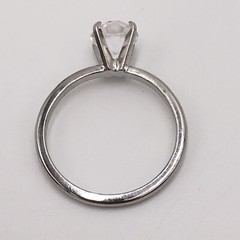 Vintage Vanderbilt Jewel 1 Ct Solitaire CZ Ring Size 8 Mid-Century 1940s 1950s