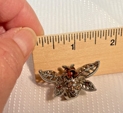Hair Clip Bronze Swarovski Crystals Silver Bee Barrettes Bridal Statement NEW
