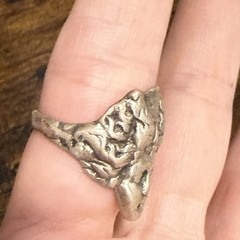 Art Nouveau ring face art deco band size 7.75 sterling silver women girls