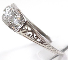 Antique Art Deco Diamond Engagement Ring Platinum Size 7 UK-N1/2 EGL USA 1.05CT