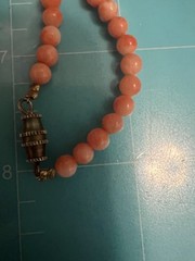 Vintage Small 4.7mm Salmon Angel Skin Coral Beaded Necklace 12.3g 16”