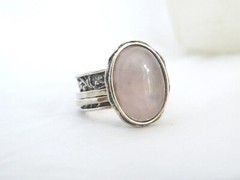 Large Sterling Silver 925 Quartz Spin Spinner Israel Modern Band Ring Size 10