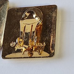 Vintage Clip On Earrings Enamel Retro Samuel Huang Cloisonné Artsy Pastel Square