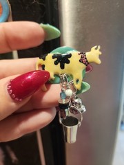 Vintage LUNCH AT THE RITZ Enamel Cow Pierced Earrings Signed. Retired. Rare!