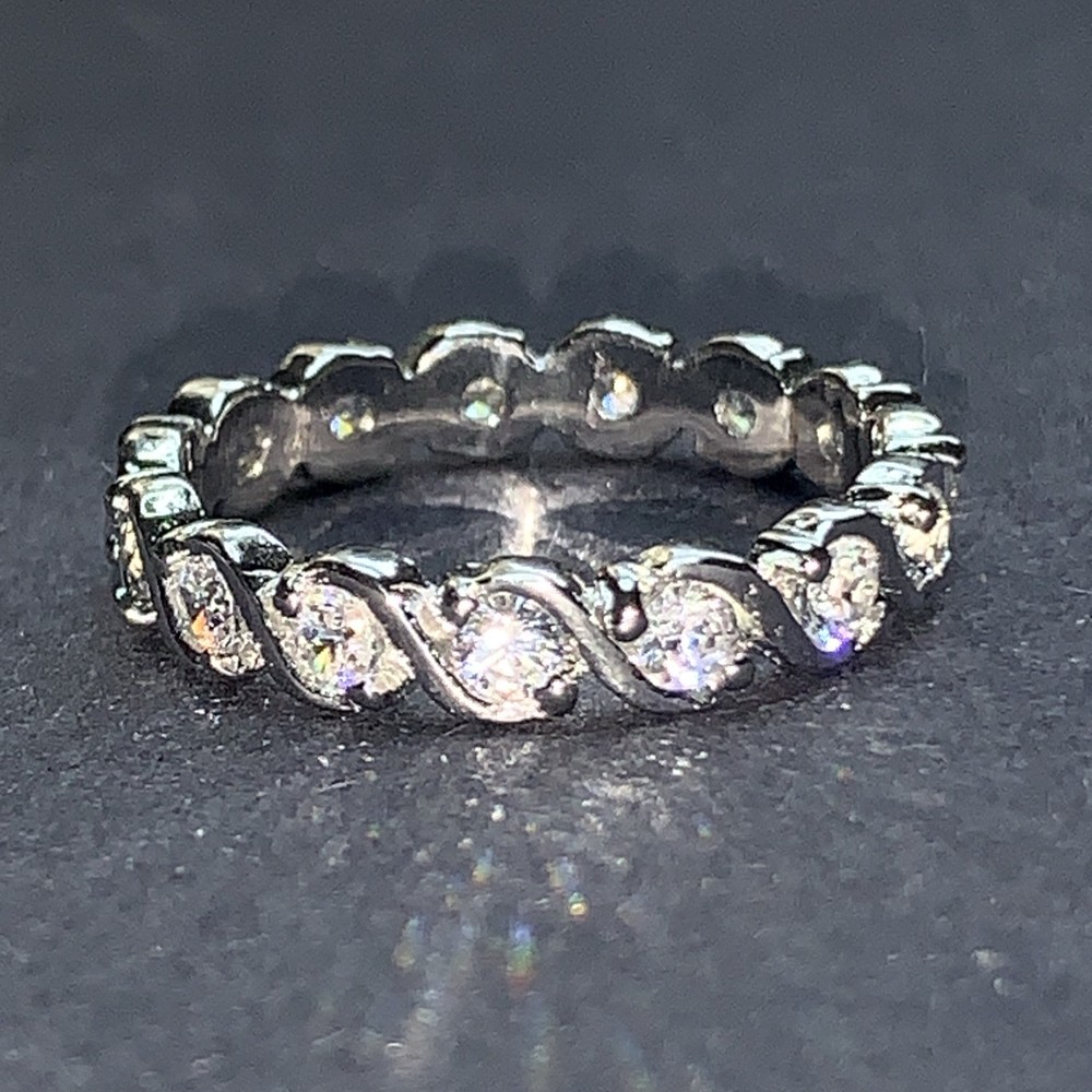 STERLING SILVER 925 Lot Ring HH48 Sz 6.5 Wedding Band Engagement Eternity Band