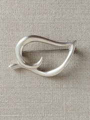Vintage Tiffany & Co. Sterling Silver Open Leaf Brooch Pin Safety Clasp ©1989
