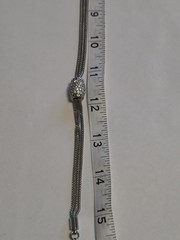 MX Silver-Tone 3 Strand Mesh with Sliding Crystal Barrel Necklace