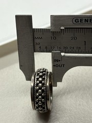 Vintage Sterling Silver Embossed Beaded Design Spinner Band Ring Size 5.5