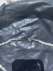Vintage Australian Opal Bead Necklace 17” Silver Clasp Good Quality Opal Beads