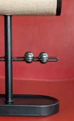Vintage Gun Metal Grey Black Dome Cushion Button Larva Quilted Clip Earrings