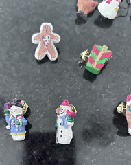 Vintage Christmas Pin Lot–18–20 Holiday Brooches–Snowmen, Santa, Trees, Angels