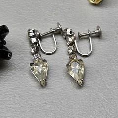 Vintage Modern Rhinestone Earring Lot of 9 Lisner West Germany Laguna