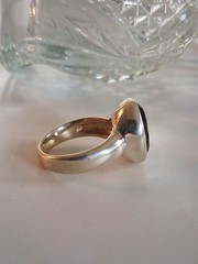 Vintage Designer Oval Cut Smoky Quartz Band Statement Ring Sz 8 Sterling Silver