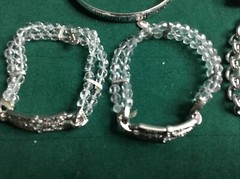 junk drawer lot of 27 jewelry Necklaces Wristbands Metal Stones Gems Plastic