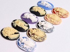 10 Different 40x30mm Victorian Beautiful Guardian Angel Cameos, All Very Nice