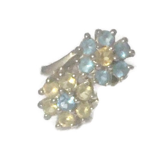 Vintage Flower Ring Sterling Silver Cocktail Boho Size 5.50