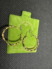 Vintage Solid 14kt Gold Earwire Gold Filled Hoop Earrings 0.94g NOS