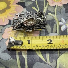 Dodds 11 W 30 St Inc mid cent mod foiled art glass geometric brooch