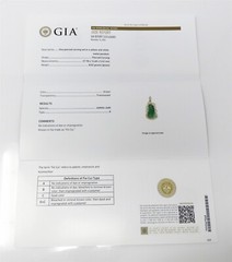 NYJEWEL GIA Certified 18k Gold Jadeite A Jade Diamond Pendant Necklace 18″ 翡翠