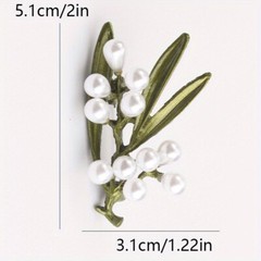 Fashionable drip oil creative three-dimensional foliage imitation pearl corsage