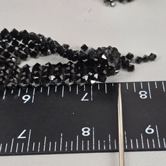 Black Crystal Glass Beaded Dangle Clip-On Earrings & Choker Set