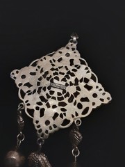 Vtg Francois Pendant Brooch Gold Tone Flowers Leaves Statement Dangle Chain