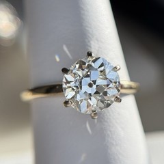 Antique Natural GIA 2.48 K VS2 Antique Old Mine Cut Diamond Engagement Ring