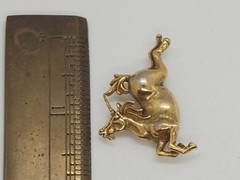Signed Unicorn MMA RARE FIND Vintage Gold Brooch Pin Pendant