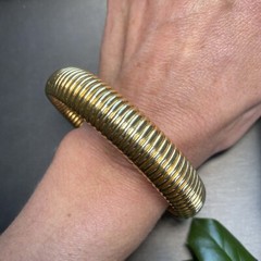 Monet Vintage Tubogas Bangle Bracelet Estate Jewelry Pre-Owned 1960s