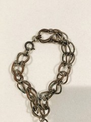 Vintage 1930s 1940s Etruscan Revival chain bracelt w charm