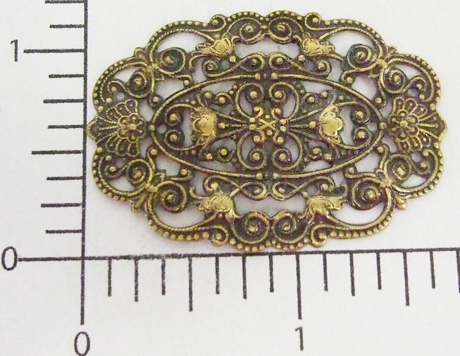 24393 2 Pc. Brass Oxidized Oval Filigree Jewelry Finding