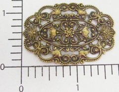 24393 2 Pc. Brass Oxidized Oval Filigree Jewelry Finding