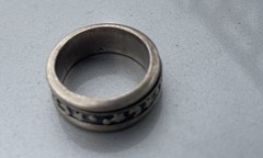 Vintage Sterling Silver Celestial Moon & Stars Spinner Band Size 8