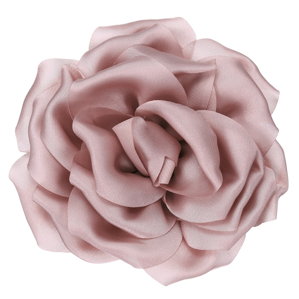 4″ Silk Satin Flower Brooch Pin Large Peony Floral Lapel Pin Rose Pink
