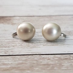 Vintage Screw On Earrings – Small & Simple Faux Pearl Style Just Under 0.5″