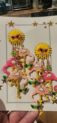 Lunch At The Ritz Tickled Pink Flamingos Pierced Earrings