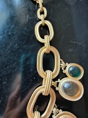 VINTAGE SIGNED NUMBERED YVES ST. LAURENT GRIPOIX GOLD TONE NECKLACE GOOSSENS