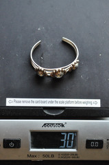 Vintage Sterling Silver Cuff Bracelet – 30g Tested 925 – Triple Dome Medi Design