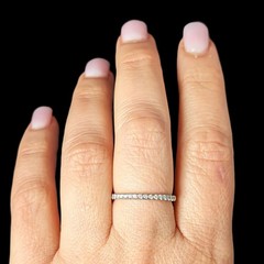 Estate Natural Diamonds 14k White Gold Band Ring 50%Eternity Anniversary Wedding
